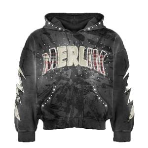 Nuevas Sudaderas con Diseño Moderno, Personalizadas, de Alta Calidad, con Estampado de Transferencia de Calor con Pedrería, para Hombre, 100% Algodón, Corte Regular - Product Image 5