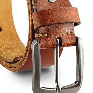 Ceinture en cuir pour homme avec boucle personnalisée, sangle ajustable, ceinture décontractée et habillée de qualité supérieure, vente en gros, produit en cuir véritable - Product Image 6