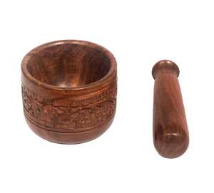 Presse-ail en bambou, broyeur de gingembre, ensemble de broyeurs d'épices, hachoir à herbes et épices, outil de cuisine - Product Image 4