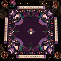 Tapis de Mahjong Américain Personnalisé en Néoprène 33 Pouces Antidérapant Motif Géométrique Art Déco Oiseau Housse de Table Carrée Cadeau Soirée Jeux OEM ODM Vente en Gros