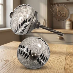Ba <b>Ceramic</b> Round <b>Drawer</b> <b>Knob</b> Traditional Design Durable Furniture Handle Home Office Use - Product Image 4