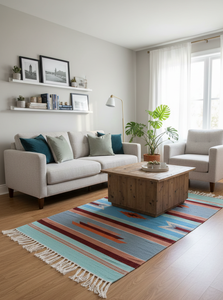 Tapis/chemin de table moderne en coton peluche fait main à motifs floraux – Lavable, avec envers réversible, épaisseur personnalisable pour la maison et les voyages - Product Image 4