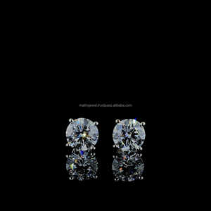 ได้รับการรับรอง2.5ct หินแต่ละรอบตัดเย็นต่างหูเงินฮิปฮอป925 VVS Moissanite เครื่องประดับเพชรสำหรับคริสต์มาส - Product Image 1