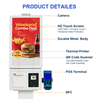 Kiosque commercial en libre-service à écran tactile, terminal de paiement numérique Android, petite taille 21,5/27/32 pouces, kiosque de commande