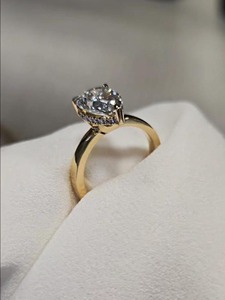 2 Carat Pear Moissanite Engagement <b>Ring</b> 925 Silver Halo <b>Ring</b> with Real Diamond Accents Elegant Bridal Statement <b>Fine</b> Jewelry - Product Image 5