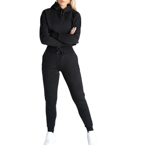 New arrival 2021 High waist fitness sports women sweatpants and <b>crop</b> <b>tops</b> set gym tracksuit - Product Image 5
