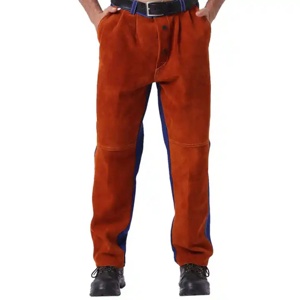 Equipo de Protección Personal, Pantalones de Soldadura de Cuero Vacuno Ignífugo, Uso Industrial, Poliéster Resistente al Calor - Product Image 1
