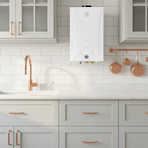 Chauffe-eau à gaz 6L mural sans réservoir en cuivre naturel pour usage domestique avec évacuation des fumées - Product Image 4