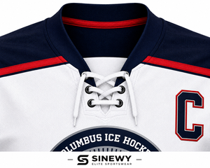 Maillot de hockey sur glace pour hommes SINEWY, manches longues, col en V, sublimé, évacuation de l'humidité, nom d'équipe personnalisé, vêtements de hockey sur glace - Product Image 3