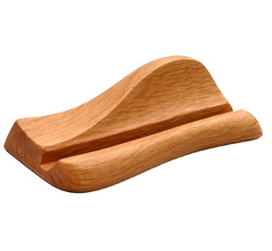 Support de carrelage en bois d'acacia en forme de vague fait à la main, support d'affichage en bois massif naturel pour carreaux personnalisés, plaques photo, récompenses - Product Image 1