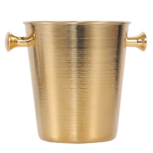 Cubo de hielo de acero inoxidable con tapa y colador, diseño moderno redondo, resistente al óxido, enfriador de bebidas para fiestas - Product Image 4