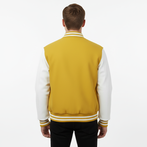 เสื้อแจ็คเก็ตวาร์ซิตี้ผู้ชาย สไตล์สตรีทแวร์ ผ้าคอตตอนผสม 290 GSM ทรงปกติ ติดกระดุมแป๊ก แขนยาว แฟชั่น นุ่มสบาย รับผลิตแบบ OEM - Product Image 2