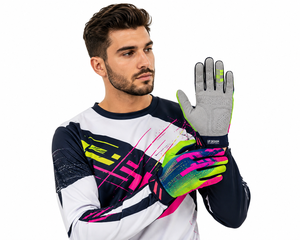Gants de motocross personnalisés à doigts complets, gants de cyclisme VTT BMX, gants de course moto respirants antidérapants, usine OEM ODM - Product Image 1