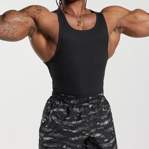 Débardeurs de sport côtelés en coton pour hommes, respirants, coupe ajustée, sans manches, pour musculation, vente en gros, vêtements de fitness - Product Image 5