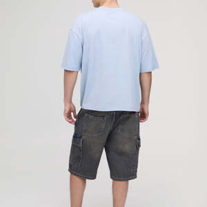 Pantalones Cortos de Mezclilla Cargo Vintage para Hombre, Estilo Verano, Largos hasta la Rodilla, con Múltiples Bolsillos, Bordados, Cintura Media, Lavado Oscuro, Secado Rápido - Product Image 6