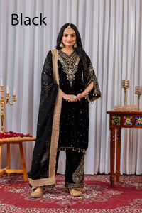 Nuevo Vestido Salwar Kameez de Diseñador para Mujer, de Alta Calidad, Elegante, en Terciopelo de Viscosa Pura, con Pantalones Plazzo y Dupatta, Listo para Usar - Product Image 2