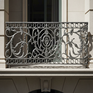 Système de balustrade et de main courante en fer forgé traditionnel décoratif pour usage extérieur, résistant à la rouille, garde-corps de balcon - Product Image 4