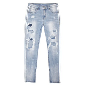 High Quality Men Denim Jeans Slim Fit <b>Stretch</b> Y2K Vintage Pencil Pants Ripped Custom OEM Bulk Wholesale - Product Image 4