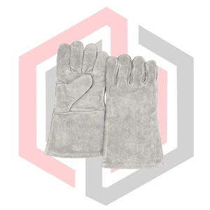 ถุงมือเชื่อมสีเทาพร้อมซับในผ้าฝ้าย ยืดหยุ่น ระบายอากาศได้ดี ทนต่อการฉีกขาด ทนต่อการสึกหรอ ฉนวนกันความร้อน ป้องกันไฟฟ้าสถิตย์ ป้องกันแรงกระแทก - Product Image 1