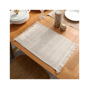 Handmade 100% Sustainable Cotton <b>Tablecloths</b> GOTS Certified Braided Design with Embroidery 14 X 18 Inch Placemats Dining Tables - Product Image 3