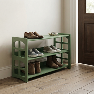Wood Shoe Rack 3 Tier Entryway <b>Storage</b> Scandinavian Design Durable Cabinet - Product Image 5