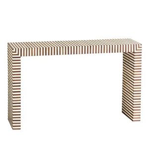 Table console décorative en os incrusté, motif unique fait main, meuble pour maison sophistiquée, bureau, couloir, entrée, intérieur. - Product Image 3