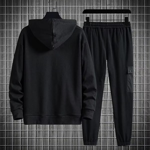 Wholesale Winter Hooded Solid Multi-Pocket Drawstring Custom Logo Printed Men's Casual <b>Tracksuit</b> - Product Image 5