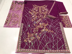 Vêtements indiens et pakistanais, robe longue Anarakali en tissu papillon avec broderie, travail de miroir, dentelle brodée, entièrement cousue - Product Image 3