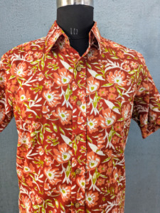 เสื้อเชิ้ตผู้ชายแขนสั้นพิมพ์ลายดอกไม้ผ้าฝ้ายลำลองคอปกสไตล์ฤดูร้อน - Product Image 6