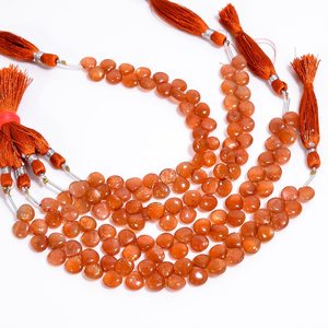 Natural Sunstone Smooth Heart Shape Gemstone Beads 8MM Loose Sunstone Beads For Jewelry Making Heart Cut <b>Stone</b> Beads Wholesale - Product Image 4
