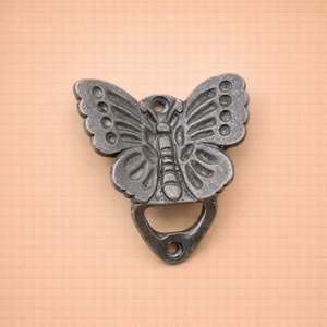 ที่เปิดขวดติดผนังรูปผีเสื้อเหล็กหล่อ ดีไซน์วินเทจธรรมชาติ แข็งแรง ทนทาน ใช้งานง่าย ถอดฝาขวดได้สะดวก ตกแต่งบ้านและบาร์ - Product Image 3