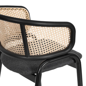 Silla de Comedor de Madera de Teca Personalizada, Silla de Restaurante de Madera Maciza con Respaldo de Ratán, para Proyectos de Hostelería y Venta al por Mayor - Product Image 6