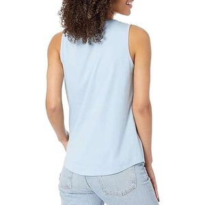 Débardeur de sport personnalisé pour femme, débardeur en coton uni sans manches pour femme, débardeur décontracté à col rond pour femme, débardeur d'été - Product Image 3