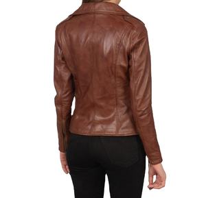 Chaquetas de moda de cuero de alta calidad para mujer Chaquetas de moda de cuero genuino de nuevo diseño para mujer al por mayor personalizadas - Product Image 4
