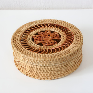 Rattan food storage <b>container</b> <b>box</b> wholesale price woven boxes premium quality lidded basket - Product Image 1
