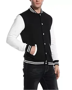 Men's Stylish Casual Wool Down Varsity Jacket Comfortable <b>Athletic</b> Fit for Fall Winter Sports Pattern Decoration - Product Image 2