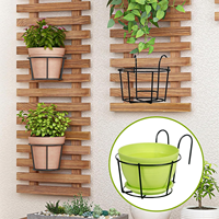 Panier de balcon suspendu en fer robuste, support de pot de fleurs en métal, support de plante suspendu pour garde-corps, décoration de jardin intérieur/extérieur