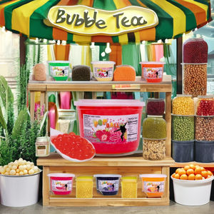 Bolas de Tapioca Transparentes Rojo Rubí Pinshan 950g, Ingredientes para Té de Burbujas - Product Image 6