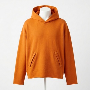 Unisex Oversized Hooded <b>Sweatshirt</b> Solid <b>Pink</b> Cotton French Terry Casual Autumn Wear - Product Image 5