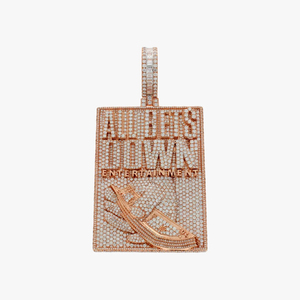 Popular Wedding Gift Hip Hop Shining 3D Iced VVS Moissanite Diamond Crown Bail Letter <b>Name</b> Pendant Tennis <b>Chain</b> Silver Rhodium - Product Image 5