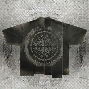 เสื้อยืดผู้ชายทรงโอเวอร์ไซส์ สไตล์วินเทจ สตรีทแวร์ กอธิค ย้อมสีแบบแอซิดวอช ผ้าฝ้าย 100% ระบายอากาศได้ดี ใส่สบาย เหมาะสำหรับฤดูร้อน - Product Image 2