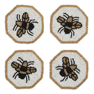 Juego de 4 Posavasos Ecológicos Hechos a Mano con Forma Personalizada, Bordados con Tema de Fresa, Multicolores, con Cuentas, Gratis - Product Image 4
