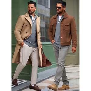 2025 Men's Slim Fit Quarter Zip <b>Sweater</b> Long Sleeve Casual Ribbed Knit for <b>Polo</b> with Mock <b>Neck</b> Decorated Pattern Made - Product Image 2