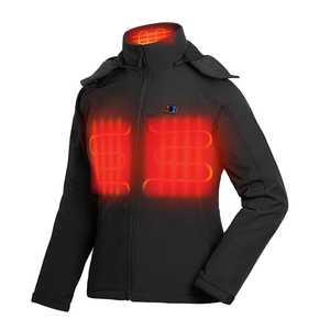 Soft-shell Windproof Waterproof 5v <b>USB</b> Electric <b>Heated</b> Jacket with Detachable Hood for Men and Women - Product Image 3