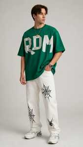 T-shirt vert pour homme, coupe classique, col rond, manches courtes, style décontracté, tissu jersey 100% coton, couleur unie, logo sur le devant, respirant - Product Image 6