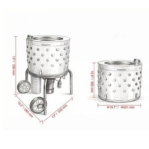 Spiumatrice per Polli con Interruttore Impermeabile, Struttura in Acciaio, Motore 220V/380V, Attrezzatura per Macellazione, Usata per Conigli, Pecore e Polli - Product Image 3