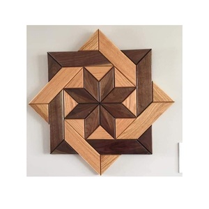 Modern Geometric Reclaimed Wood Handcrafted Hanging Wall Art Eco-friendly Birthday Decor for Living Room and Office - Product Image 4