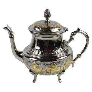 Cafetera Turca Árabe de Latón con Diseño Floral Grabado, Apta para Alimentos, con Asa de Madera, para Estufa, Tetera - Product Image 3