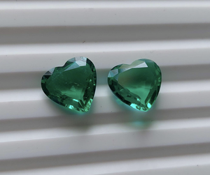 Émeraudes colombiennes cultivées en laboratoire, taille cœur, facettées, pierres précieuses en vrac, prix de gros, bijoux, 8 mm, certifiées - Product Image 3