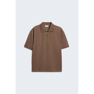 เสื้อโปโลแขนสั้นสีเทาสำหรับผู้ชาย ทรงปกติ ผ้าฝ้ายถัก สไตล์ลำลอง สีพื้น ผ้าเจอร์ซีย์ย้อมสีเรียบ - Product Image 2